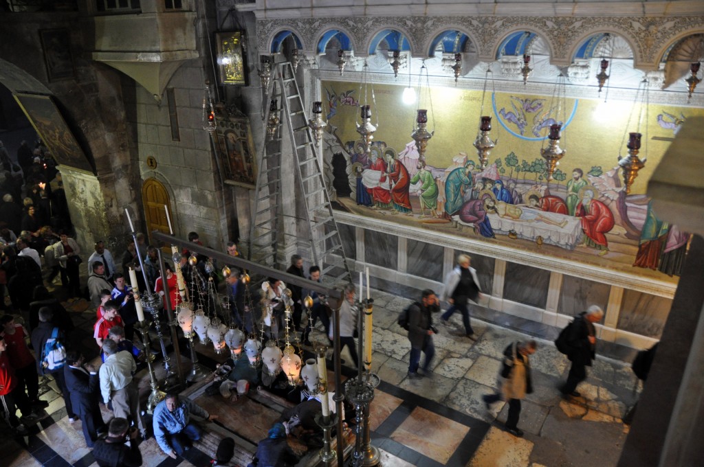 The Stone of Anointing and beautiful mural. Don’t walk under the random ladder, it brings bad luck.