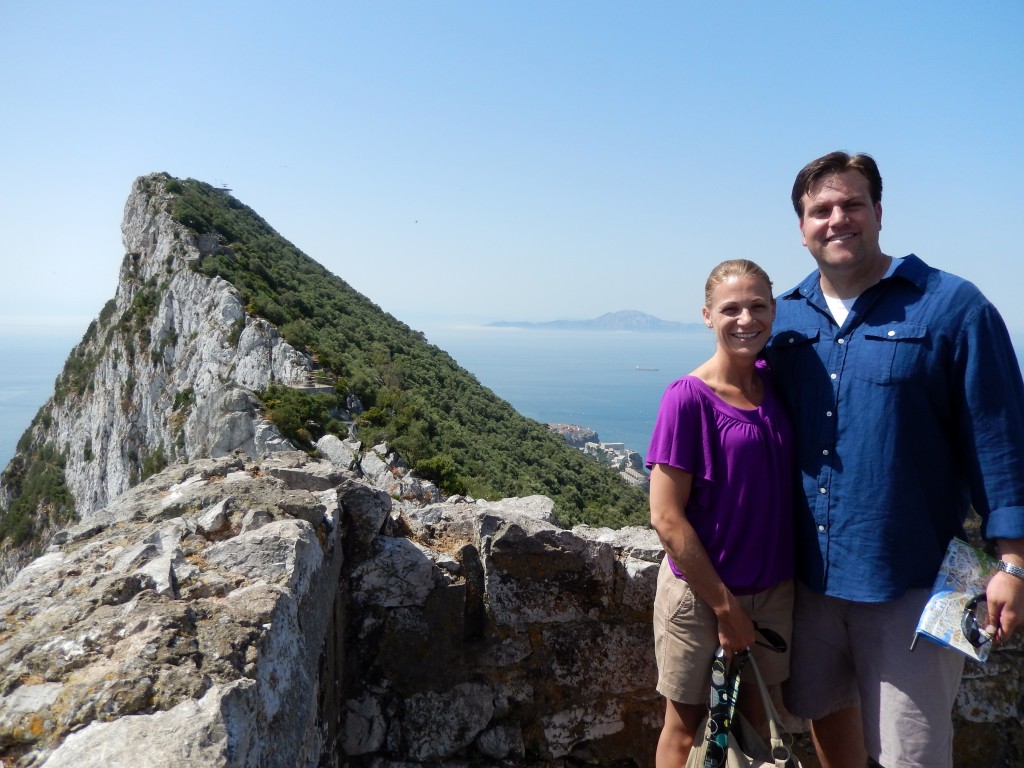 Highest point of Gibraltar and Morocco in the distance.