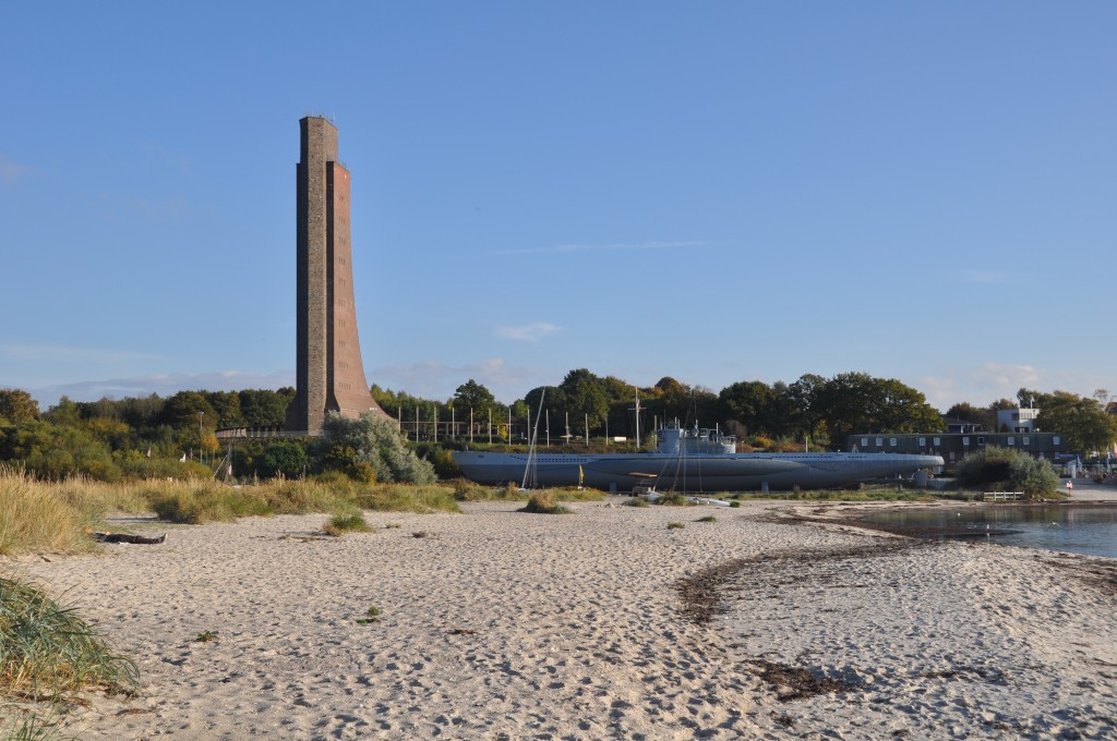 280 foot memorial on the left, U-Boat on the right