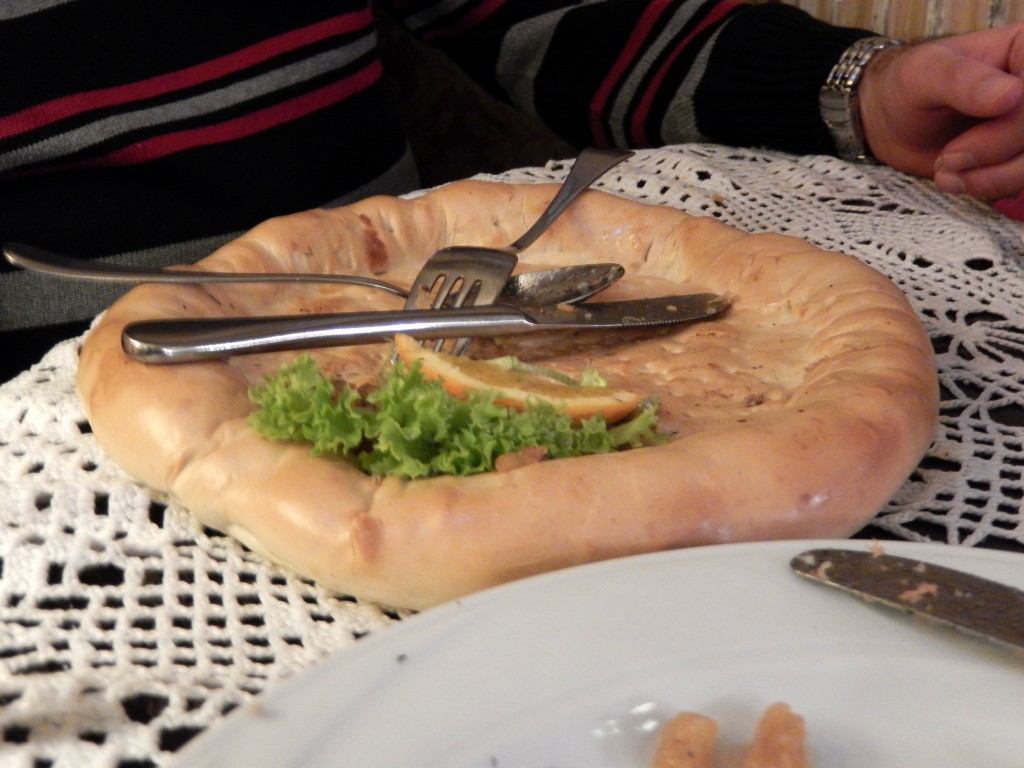 empty bread plate