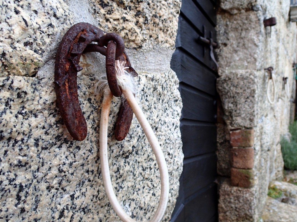 Old horseshoe on the side of a stone barn in Corsica. So quintessential (it makes me want to gag!).